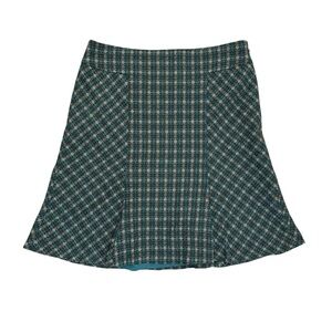 Women’s 8 Wool Blend Academia Plaid Preppy Flared Hem Above Knee Skirt LOFT